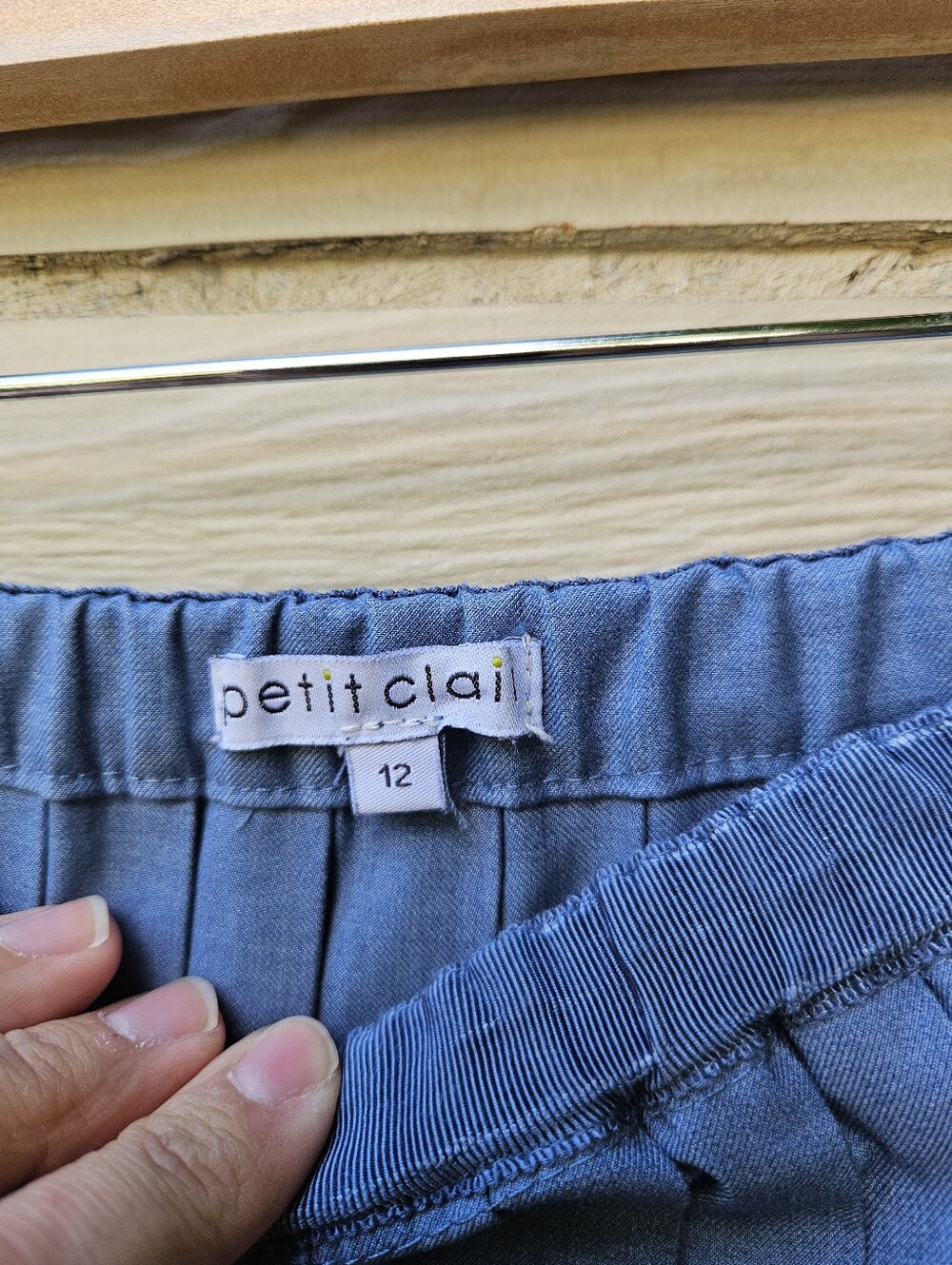 Petit Clair blue pleated elastic waist skirt size 12 - Picture 3 of 5